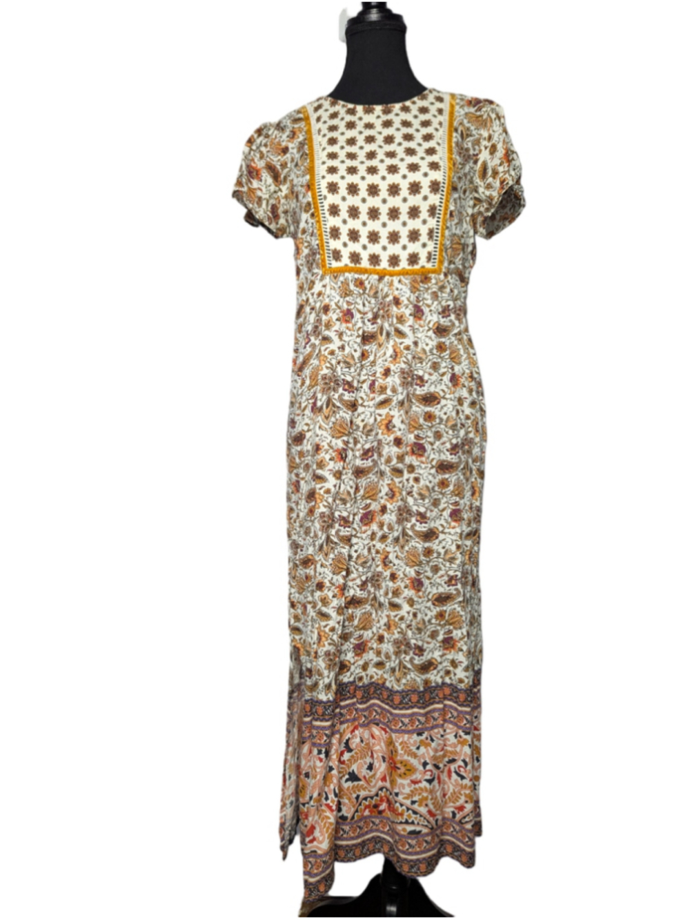 Sfera Casual Boho Paisley Mixed Print Maxi Dress M